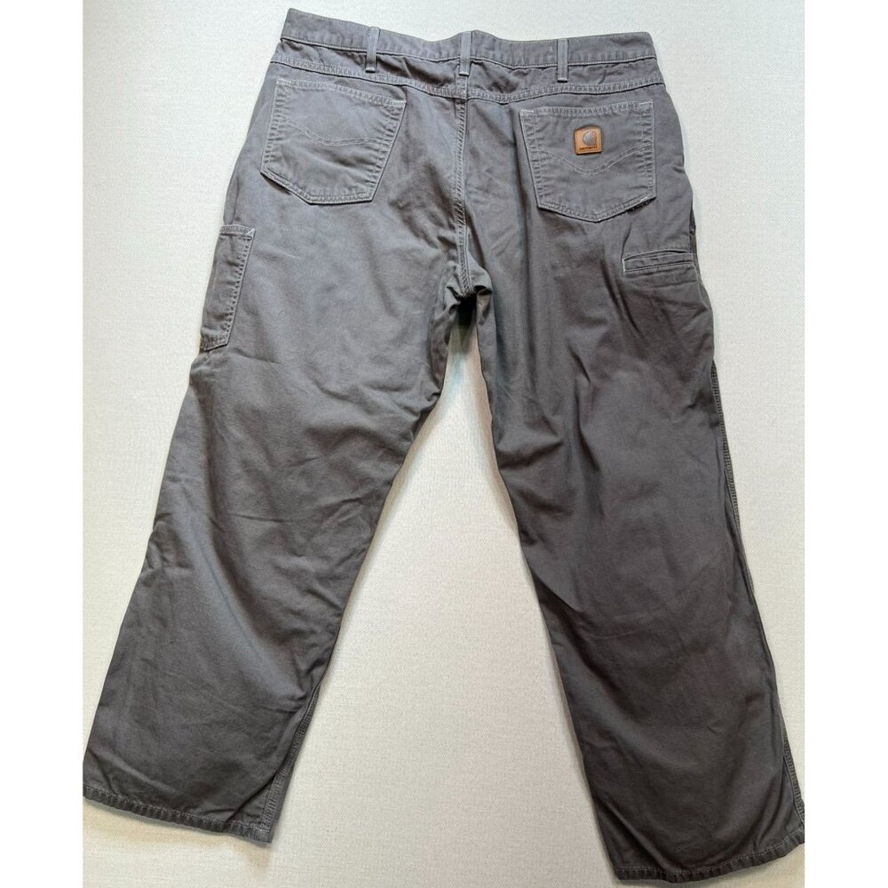Carhartt Mens Lose Fit Workwear Carpenter Pants Mid Rise Stretch Size 40x30 Gray - Picture 2 of 12